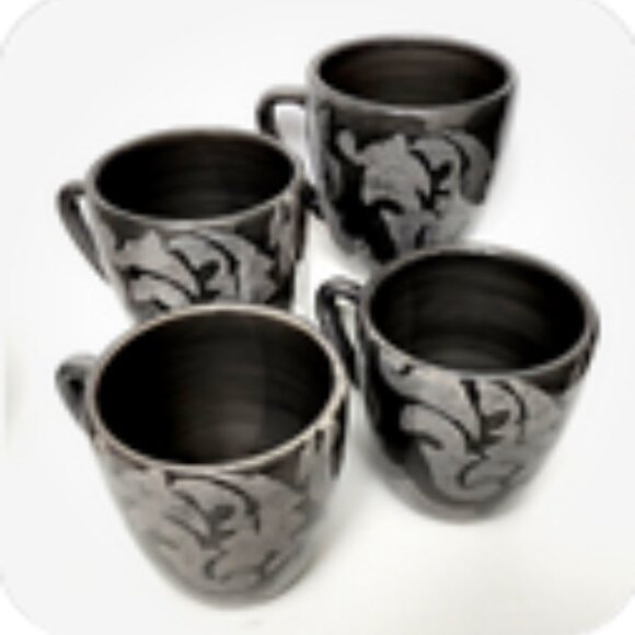 Limited Edition Laurie Gate The Regency Collection 4 Mug Set RARE Gray Edition - Picture 6 of 7